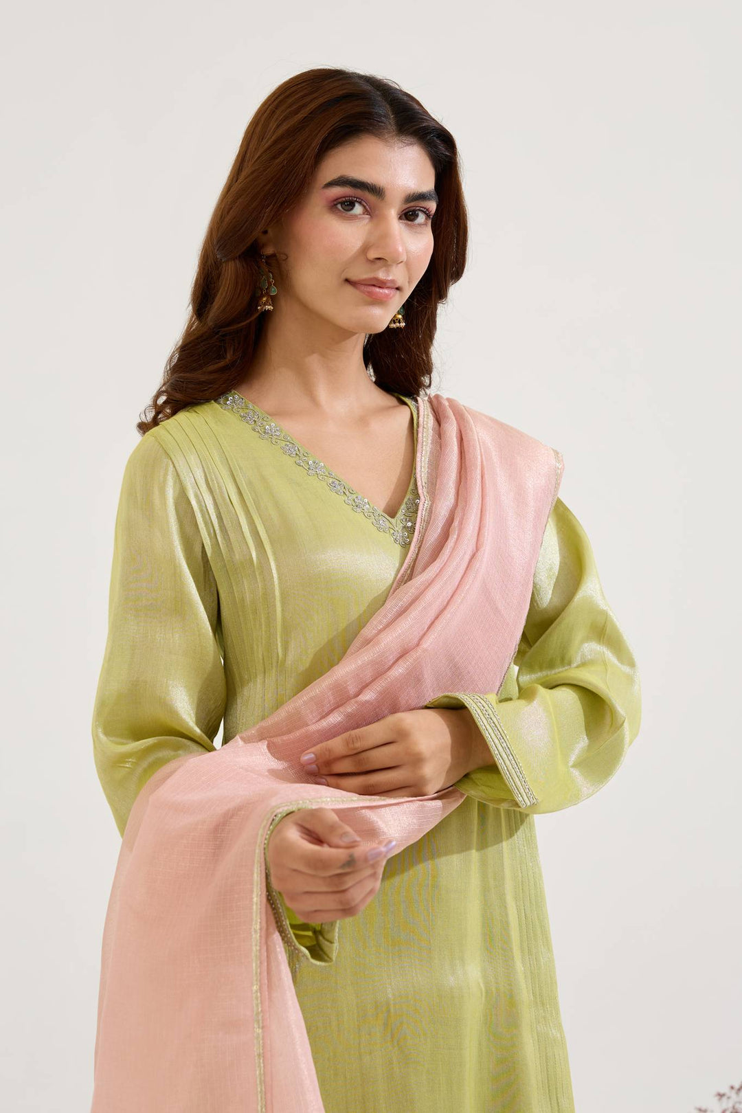 Rose Lime Dori Dupatta