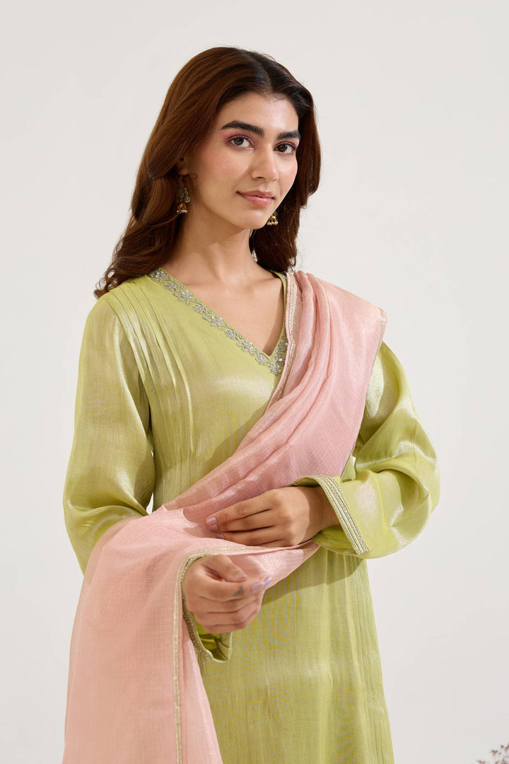 Rose Lime Dori Dupatta