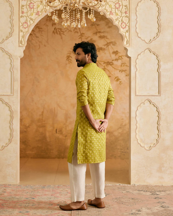 Olive Dori Brocade Kurta