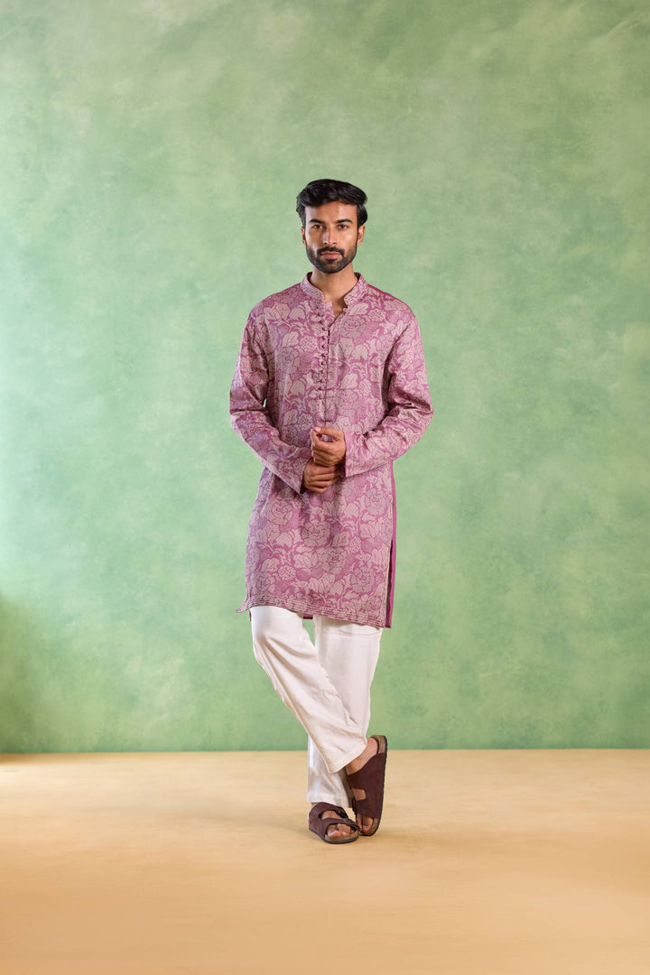 Mauve Orchid Embroidered Kurta