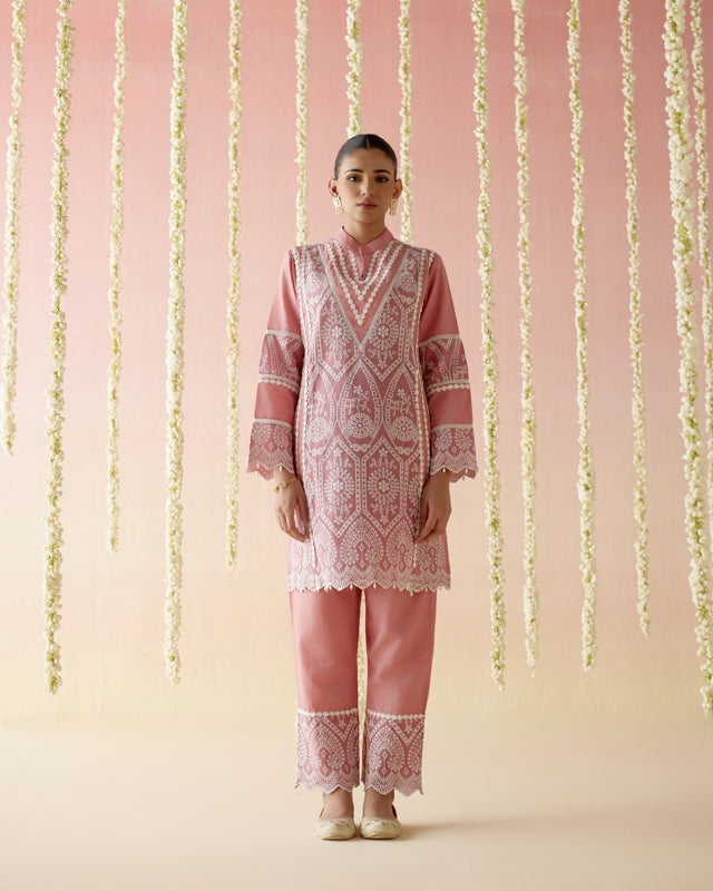 Zinnia Pink Kurta with Narrow Pants