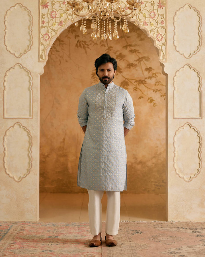 Blue Dori Brocade Kurta