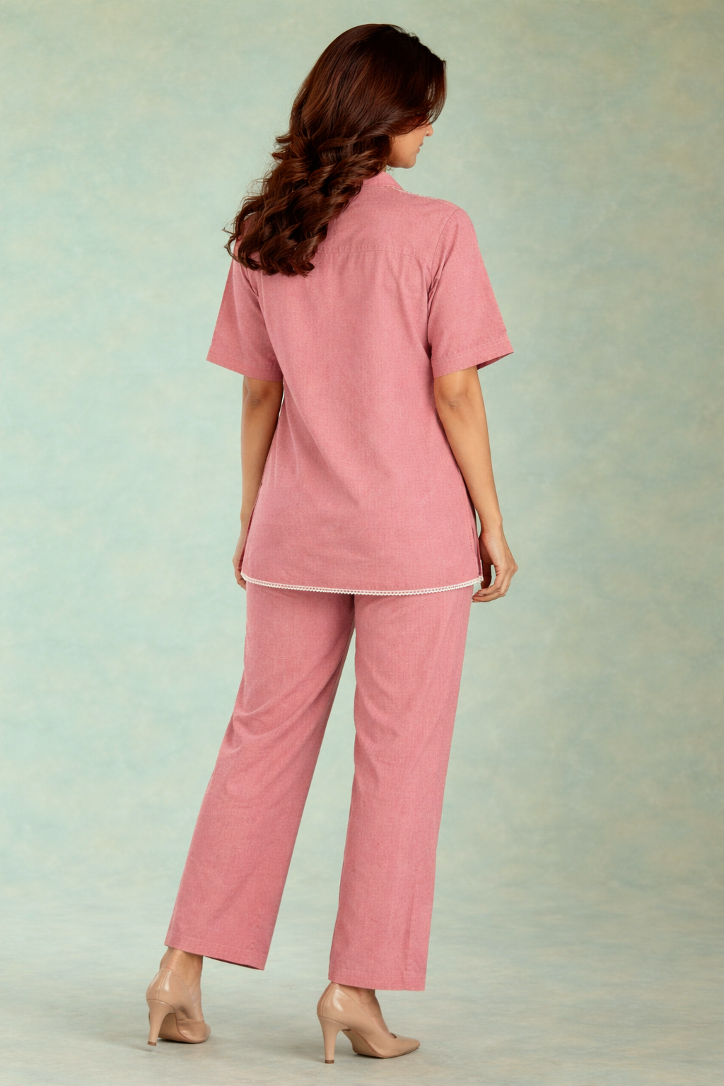 Dusty Rose Dori Handloom Linen Top