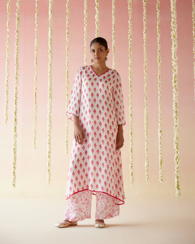 Raspberry A-Line Long Kurta