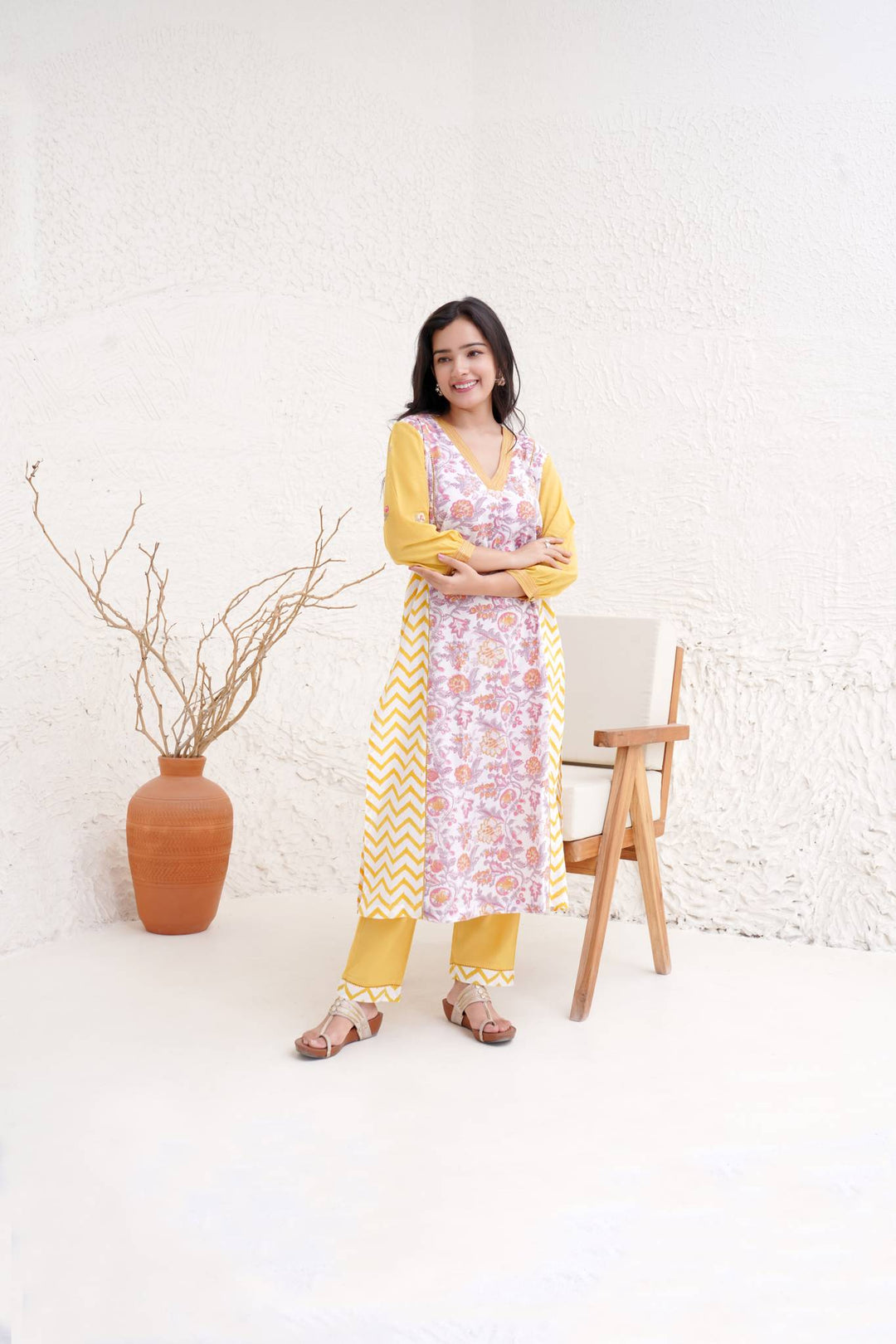 Chintz chevron kurta