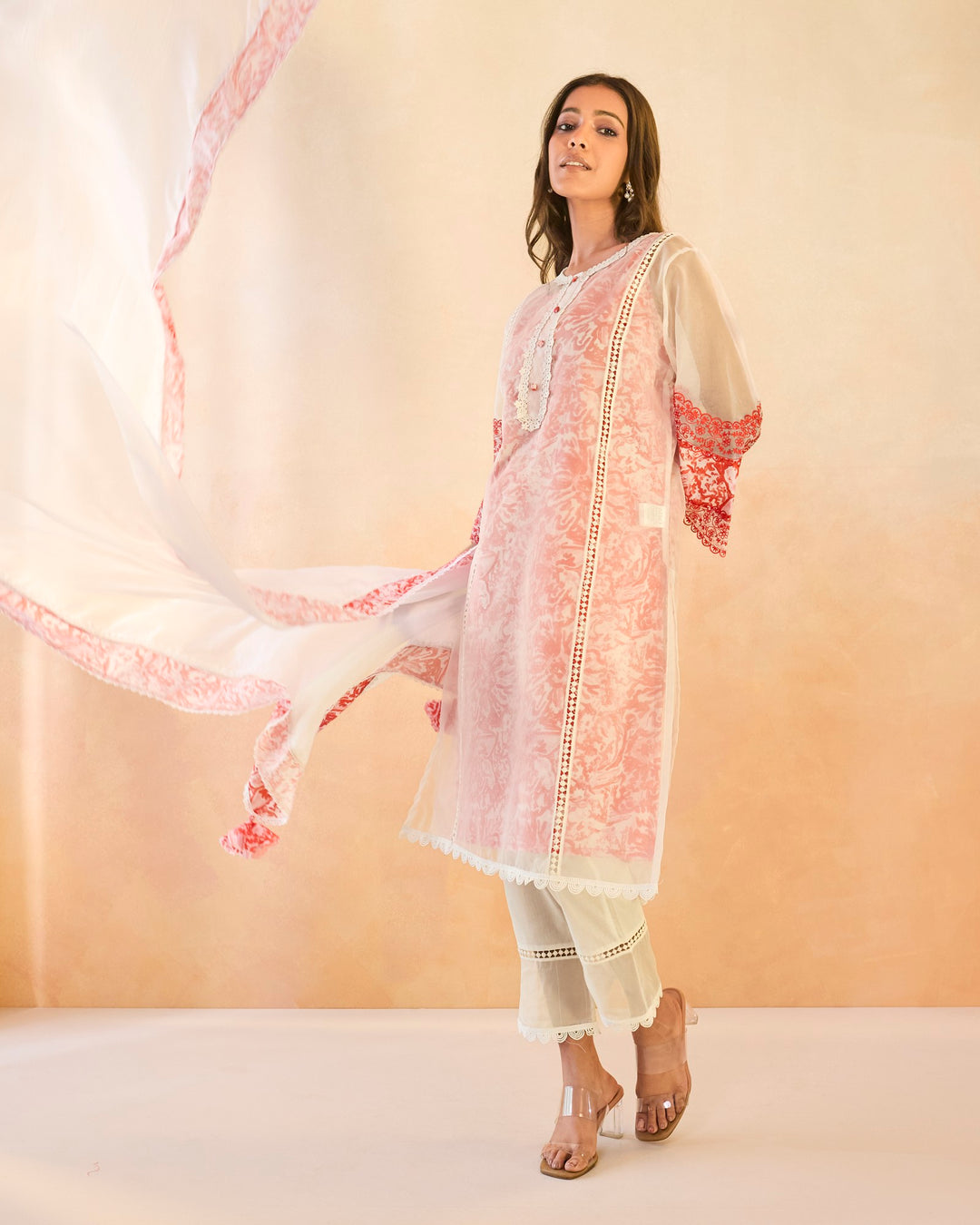 Rose Floral Embroidered Kurta