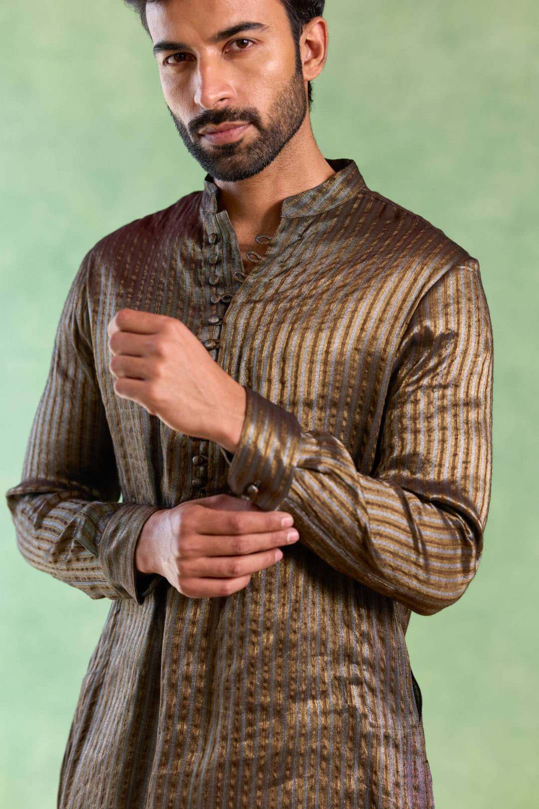 Black Stripe Loopi Kurta