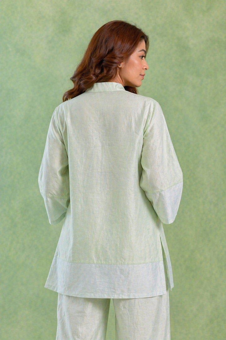 Minty Panel Chanderi Co-ord Set