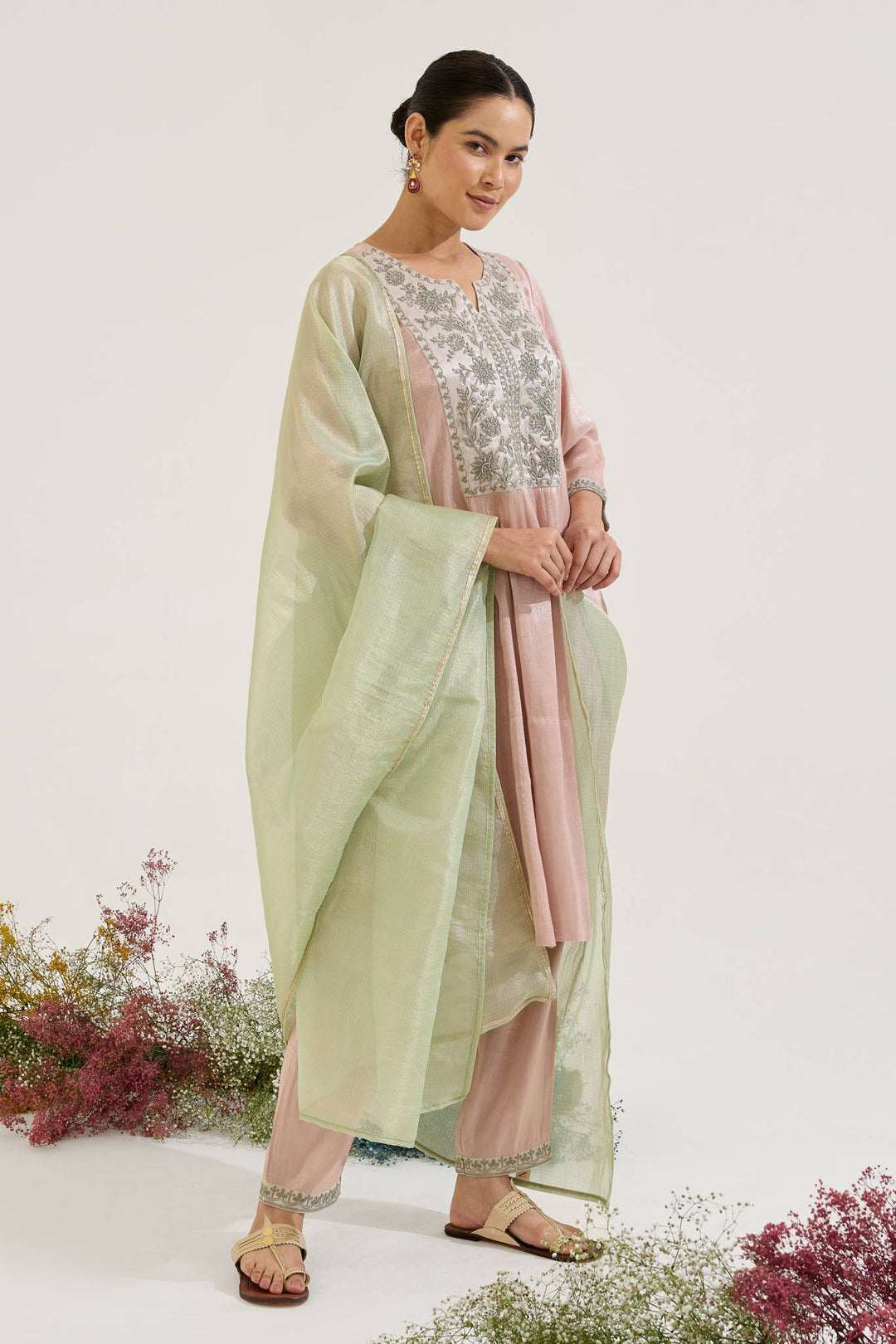 Rosy Mint Dupatta