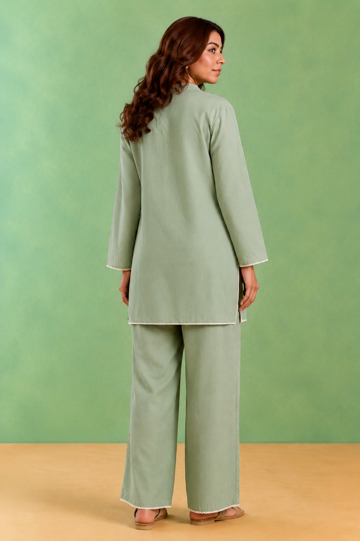 Mint Bloosom Embroidered Top