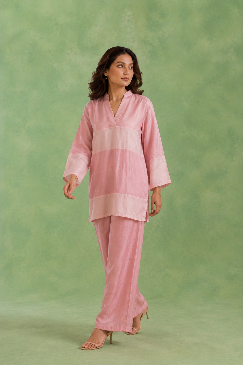 Pink Panel Chanderi Top