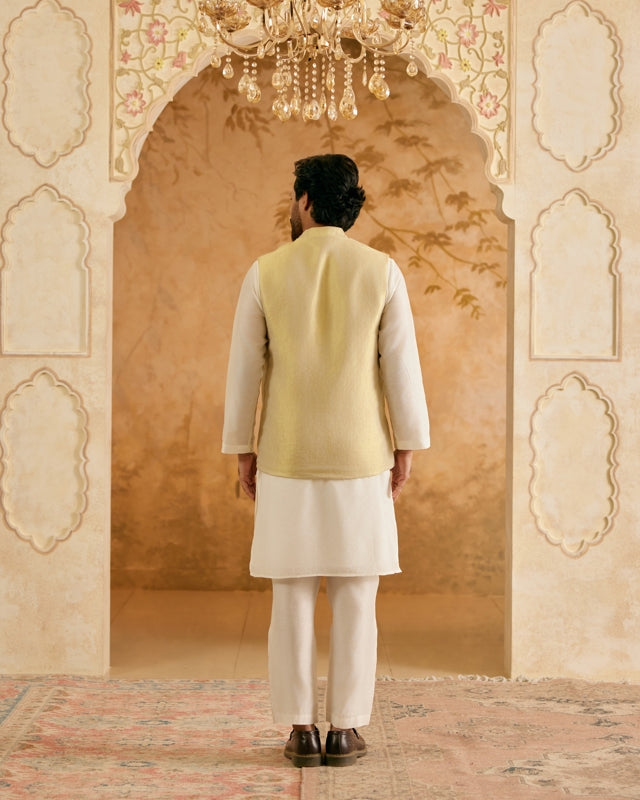 Gold Tissue Nehru Jacket