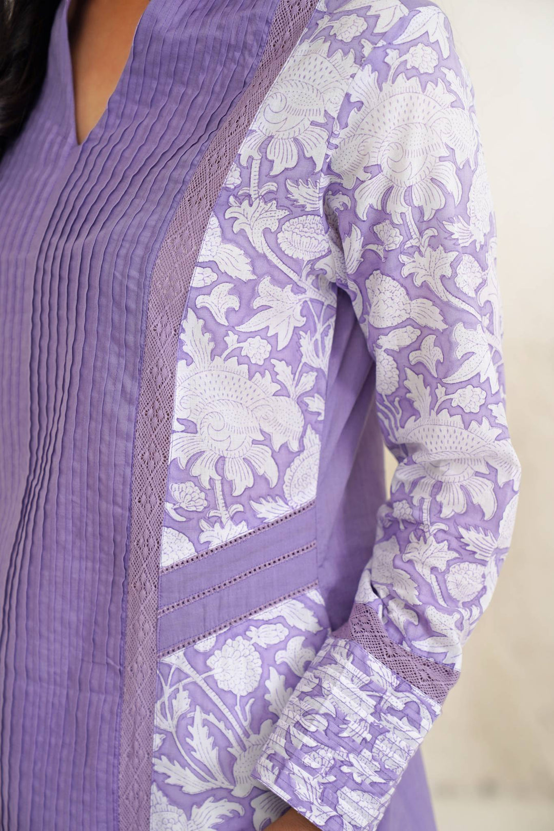 Lavender Crystal Kurta with narrow pants