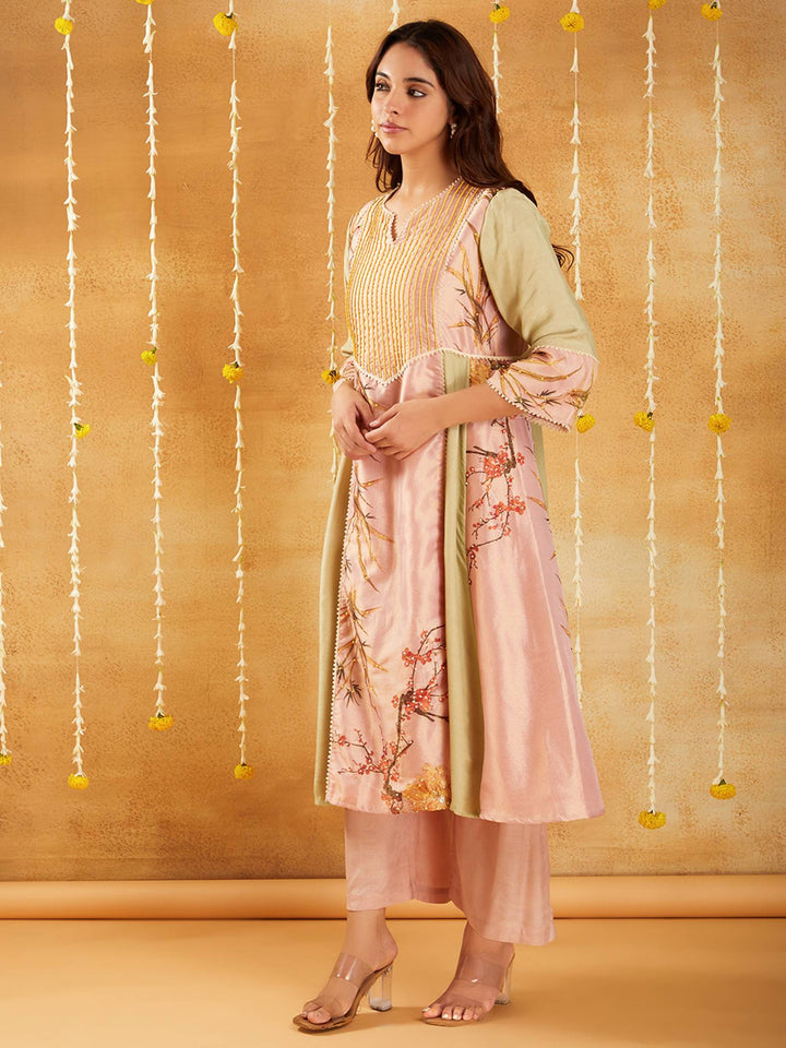 Peach Charm Kurta set with Straight Pants - Set of 2