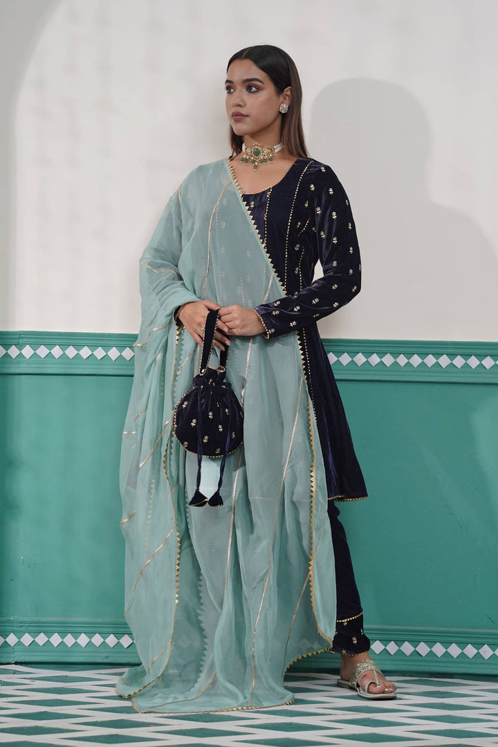 Teal Gota Dupatta