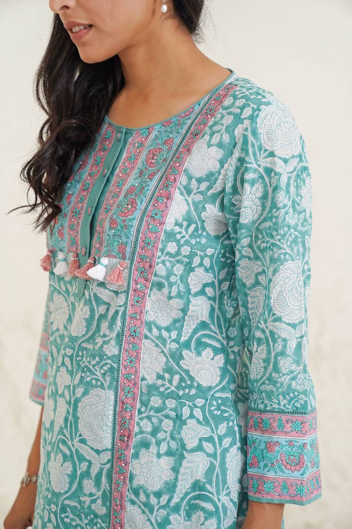 Aqua Blush Kurta with Wide Leg Pants