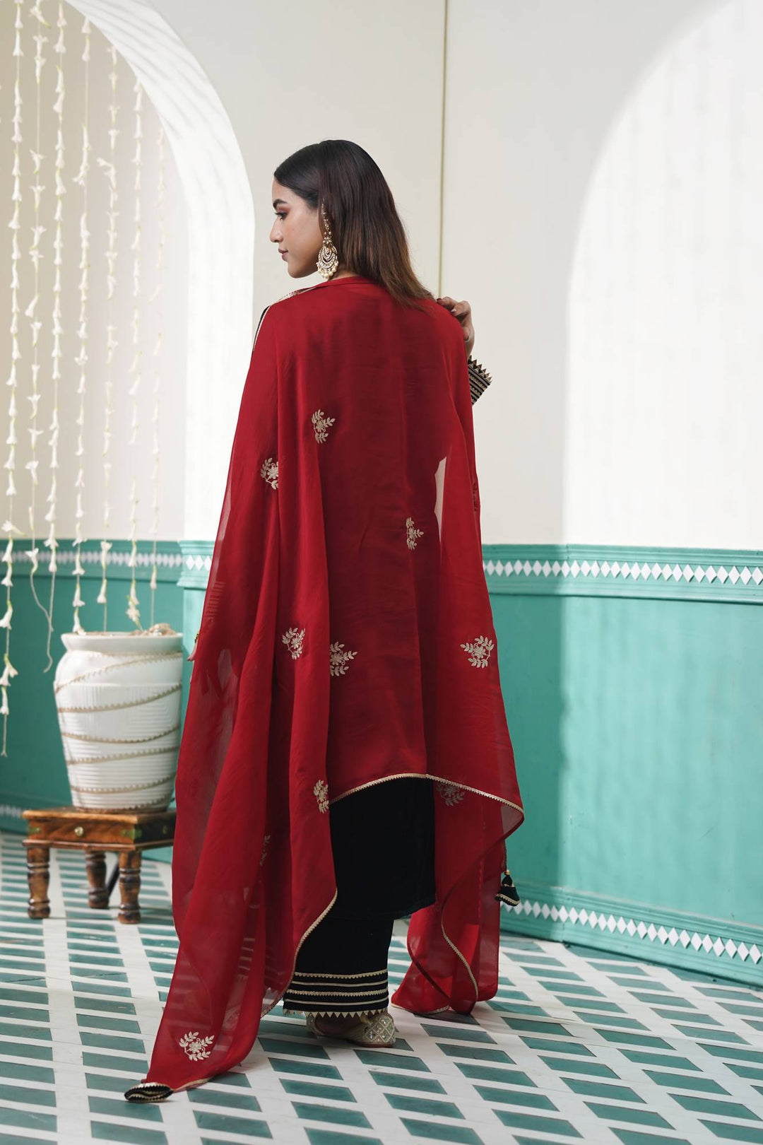 Ruby Zari Dupatta