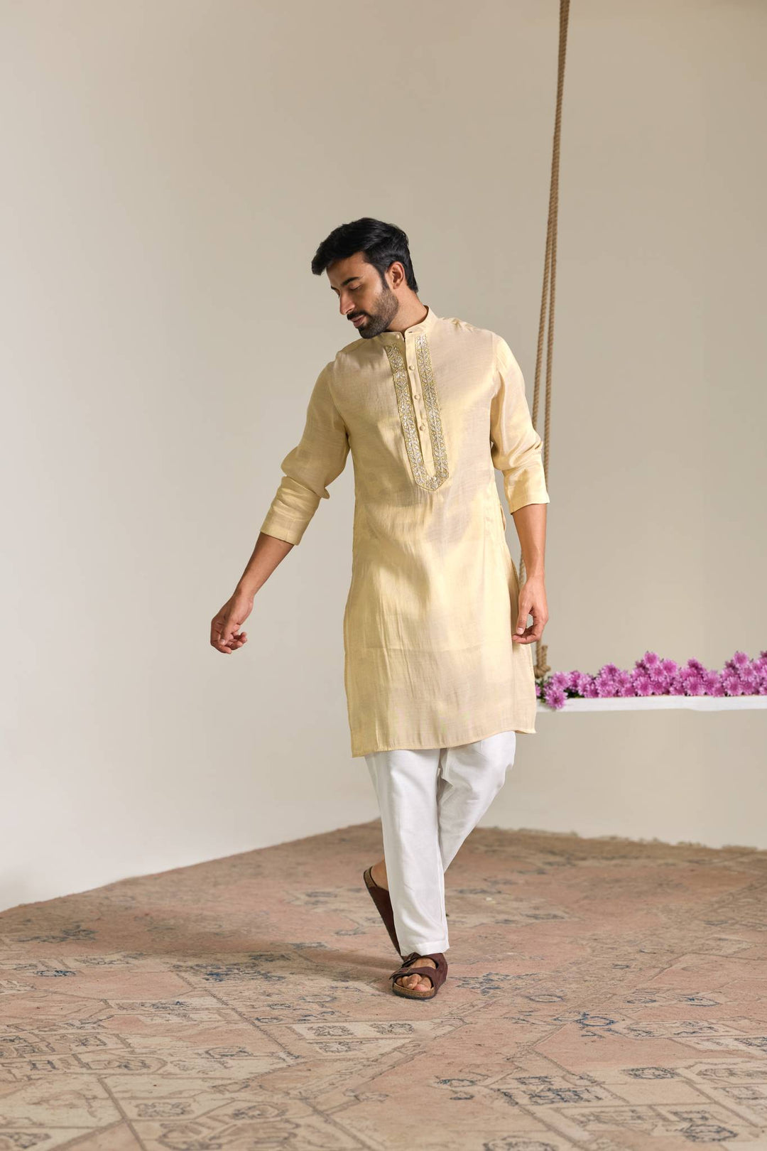 Gold Gota Tissue Kurta