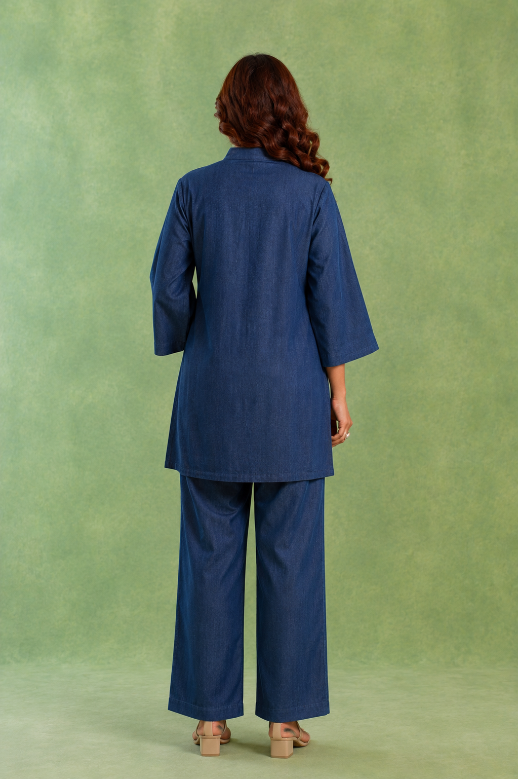 Blue Panel Handloom Cotton Top