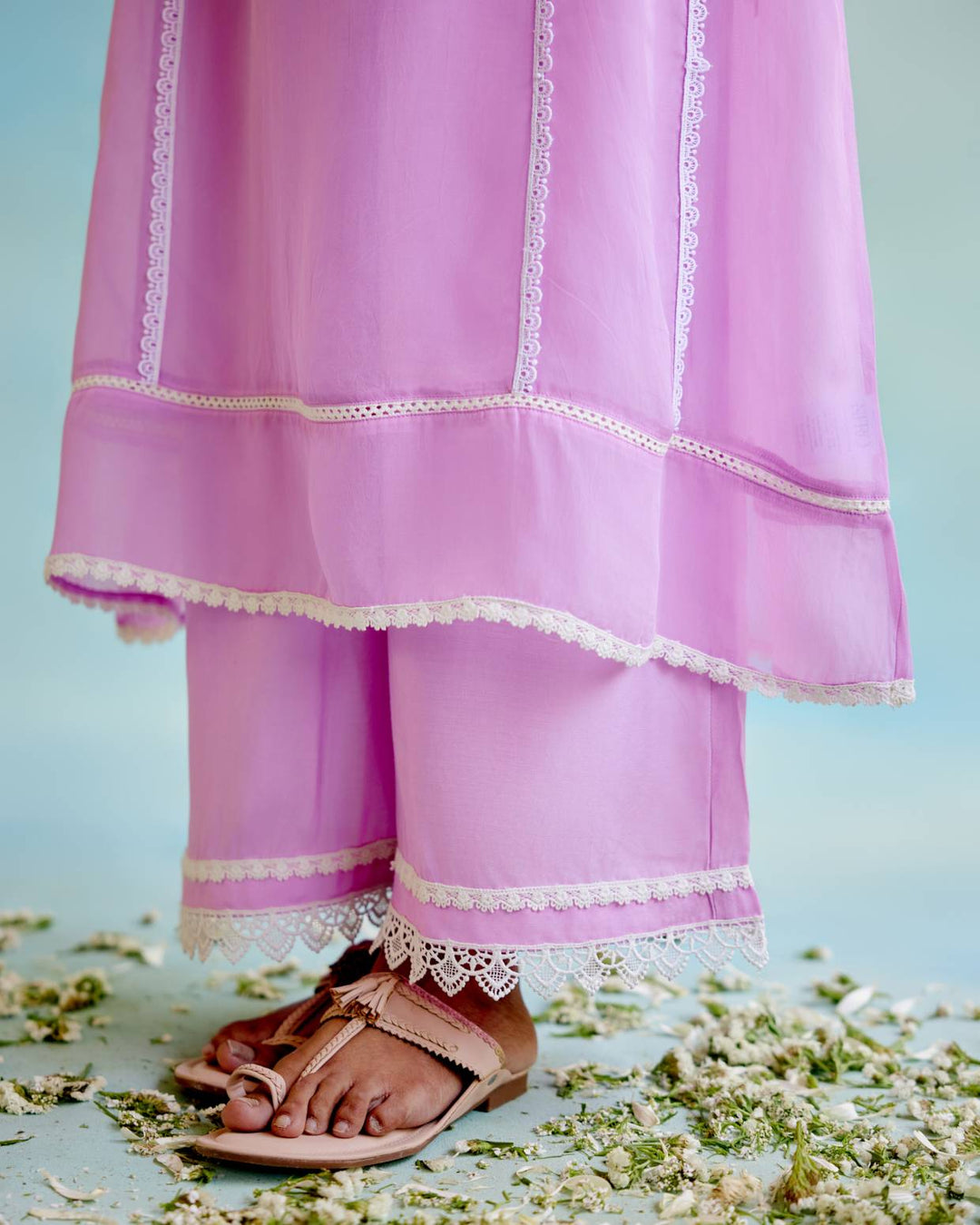 Lilac Glory Anarkali with Wide Leg Pants