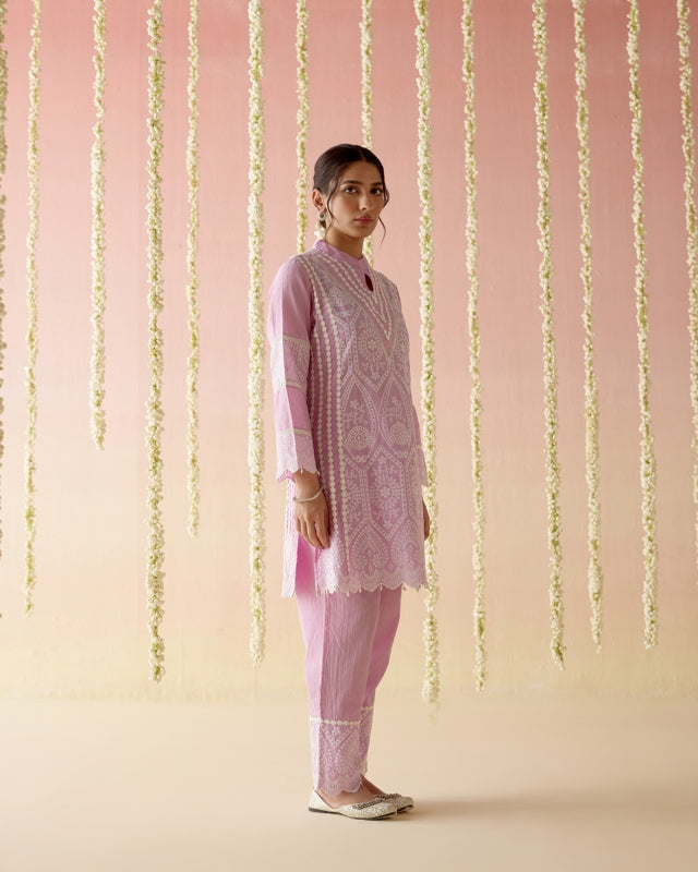 Lilac Kurta with Narrow Pants - Set of 2