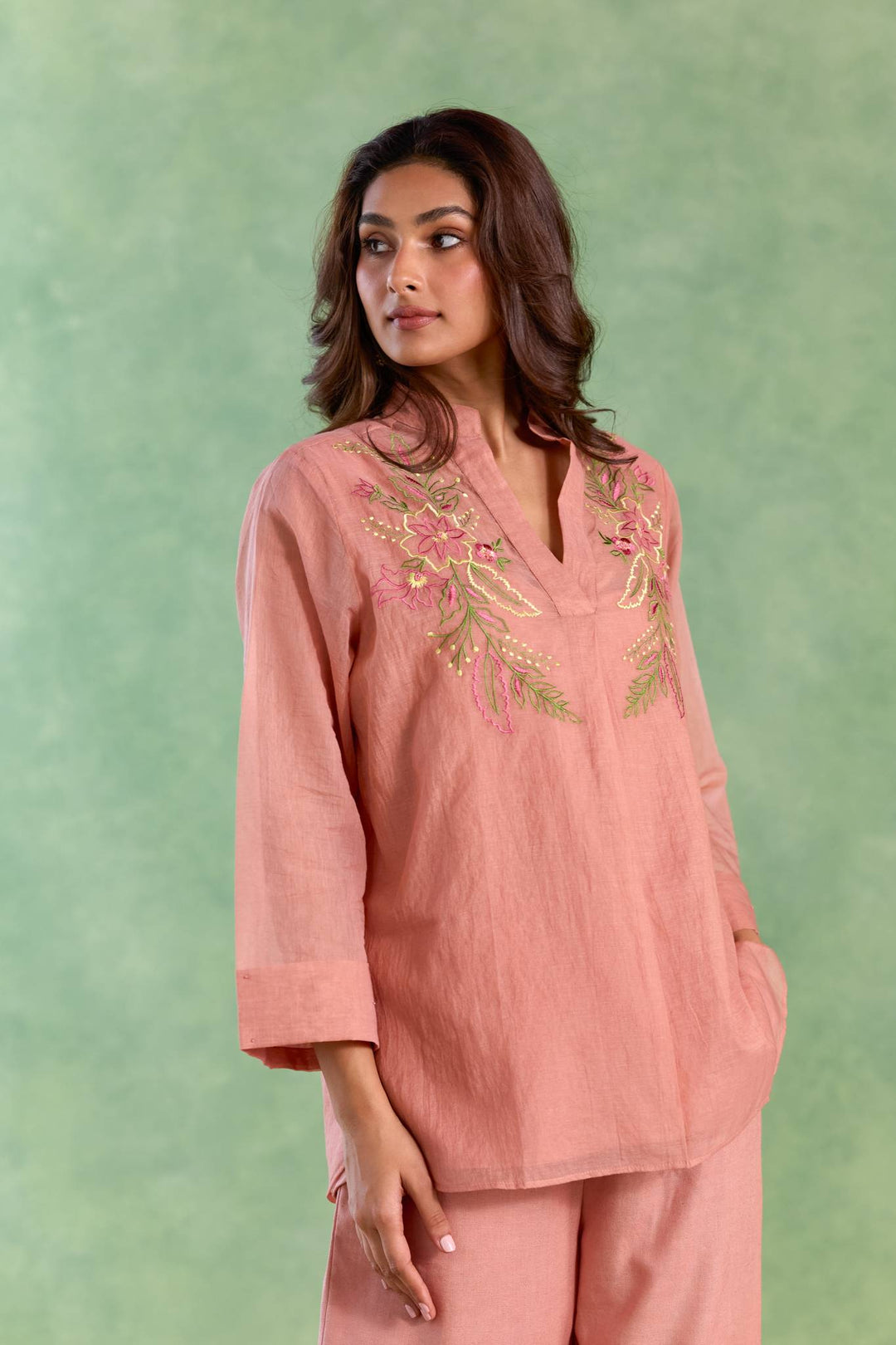 Old Lotus Embroidered Co-ord Set