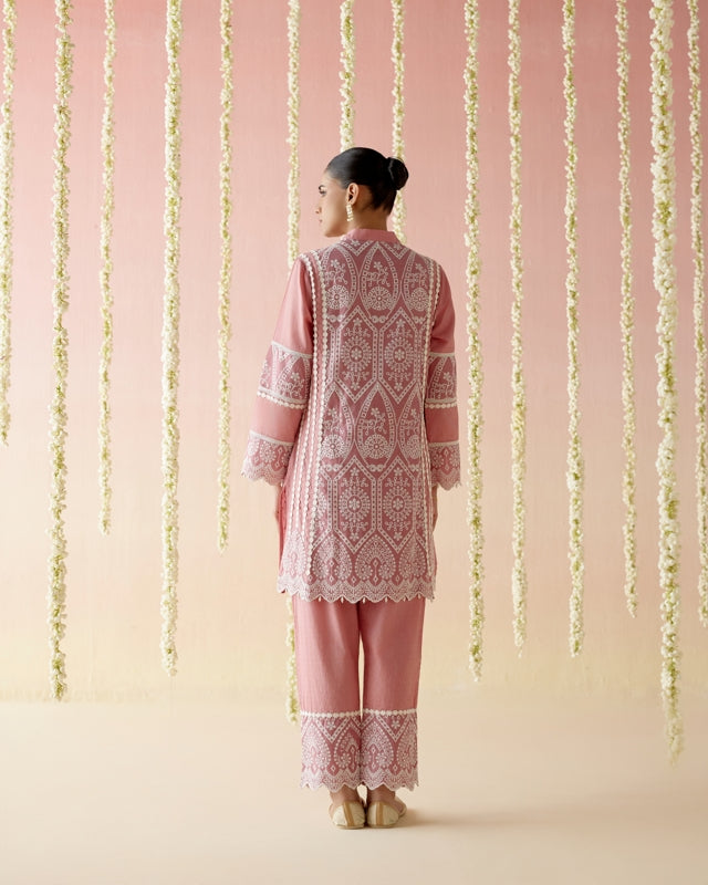 Zinnia Pink Kurta with Narrow Pants