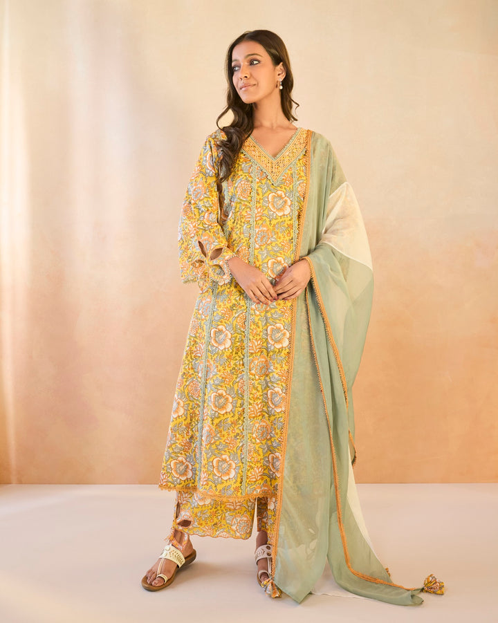 Sunflower Chintz Cutwork Kurta