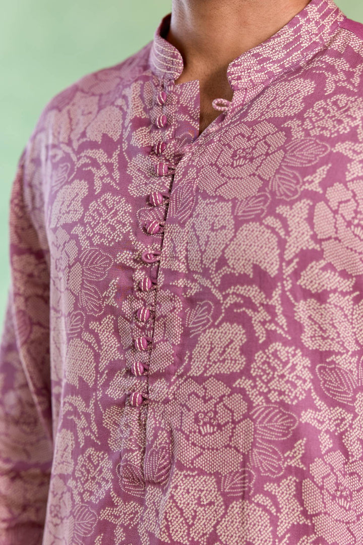 Mauve Orchid Embroidered Kurta