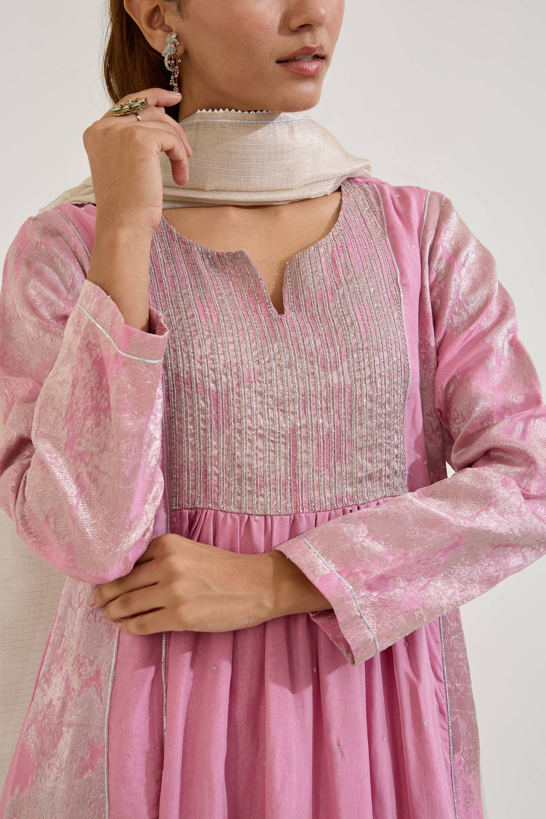 Lilac Gold Dupatta