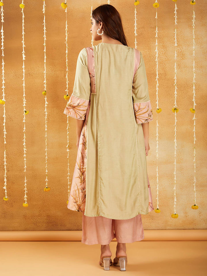 Peach Charm Kurta set with Straight Pants - Set of 2