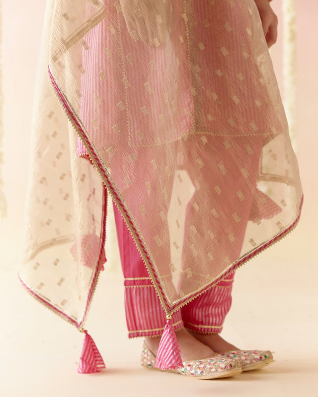 Fuchsia Rose Gold Dupatta