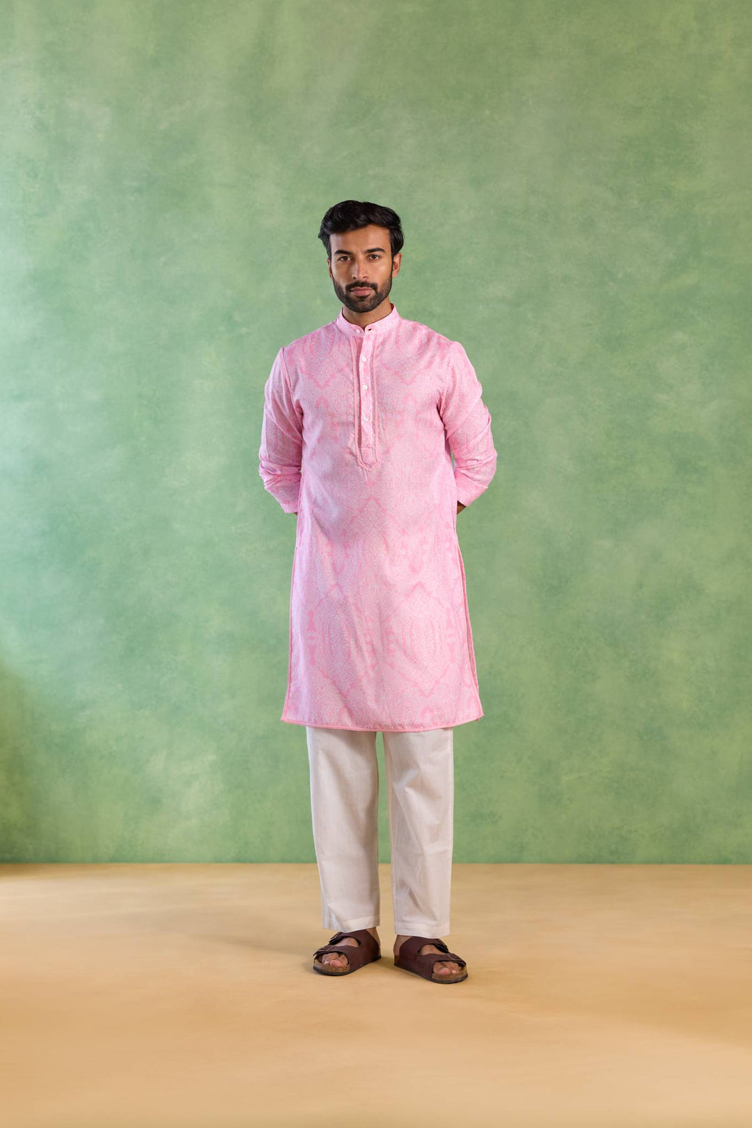Pink Petal Yoke Kurta