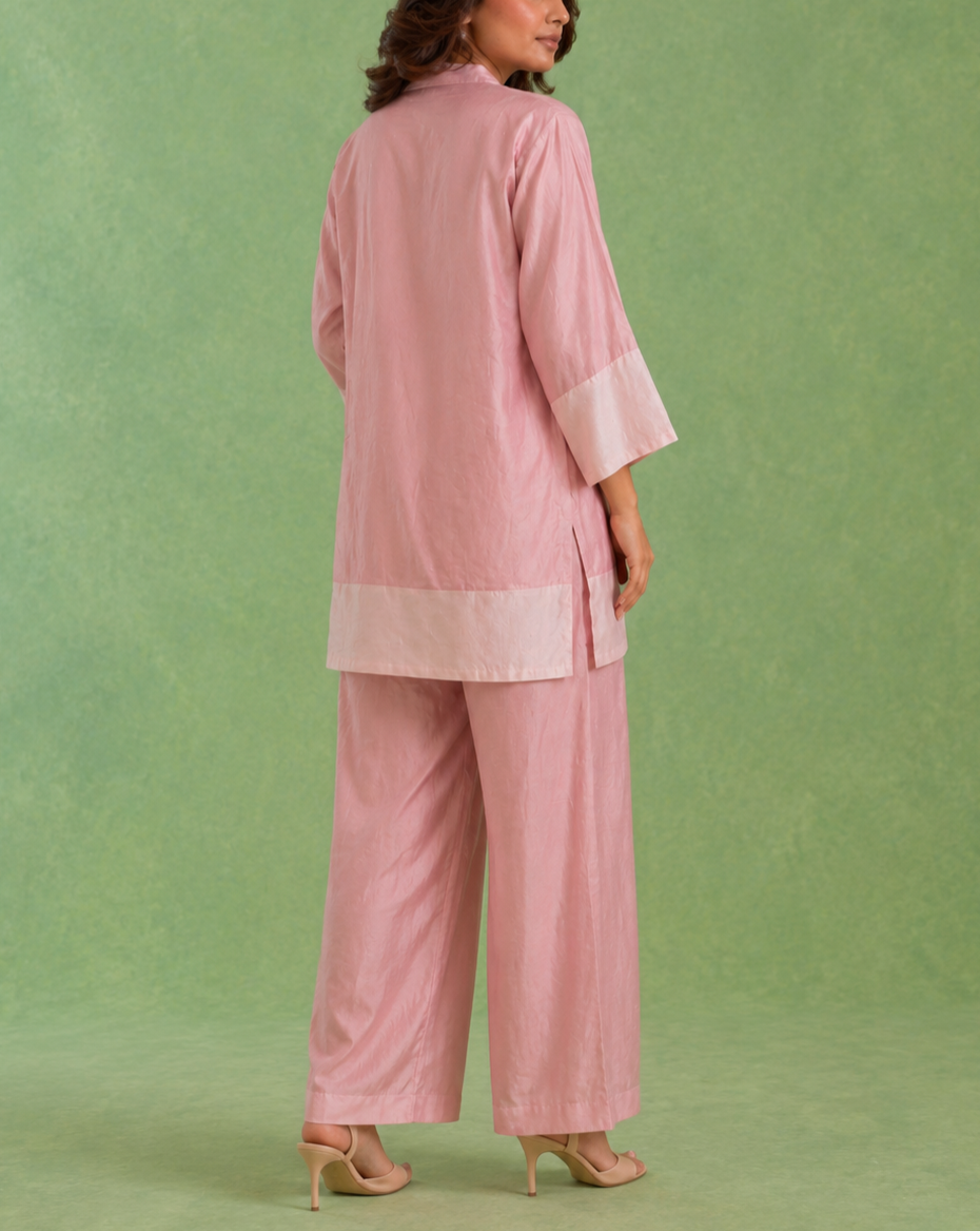 Pink Panel Chanderi Top