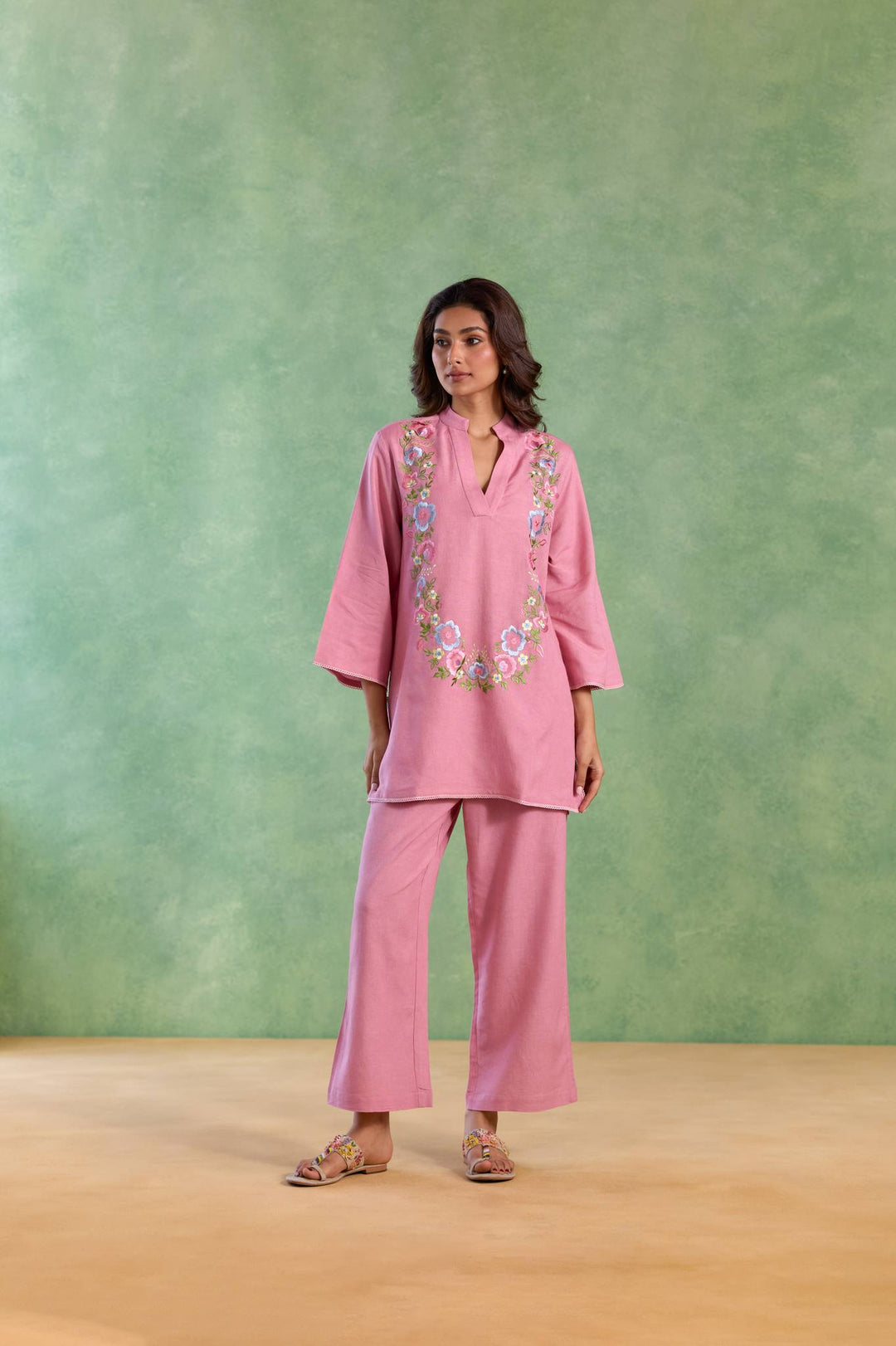 Blush Bloom Embroidered Co-ord Set