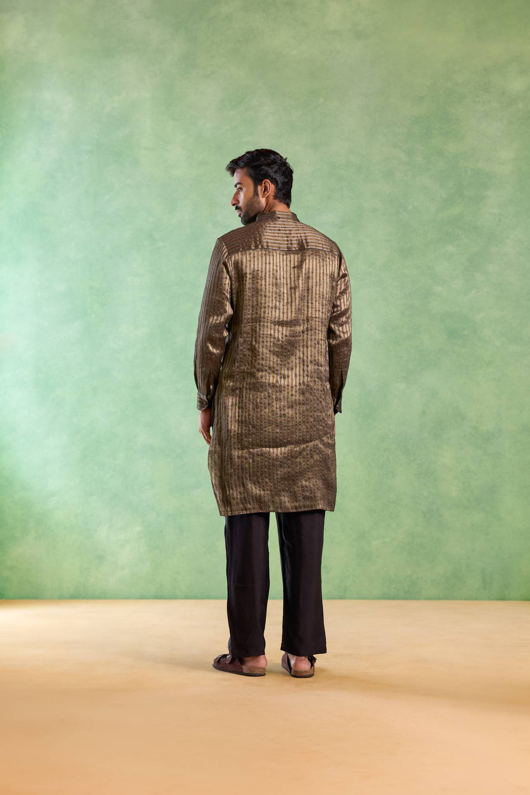 Black Stripe Loopi Kurta with Narrow Pants