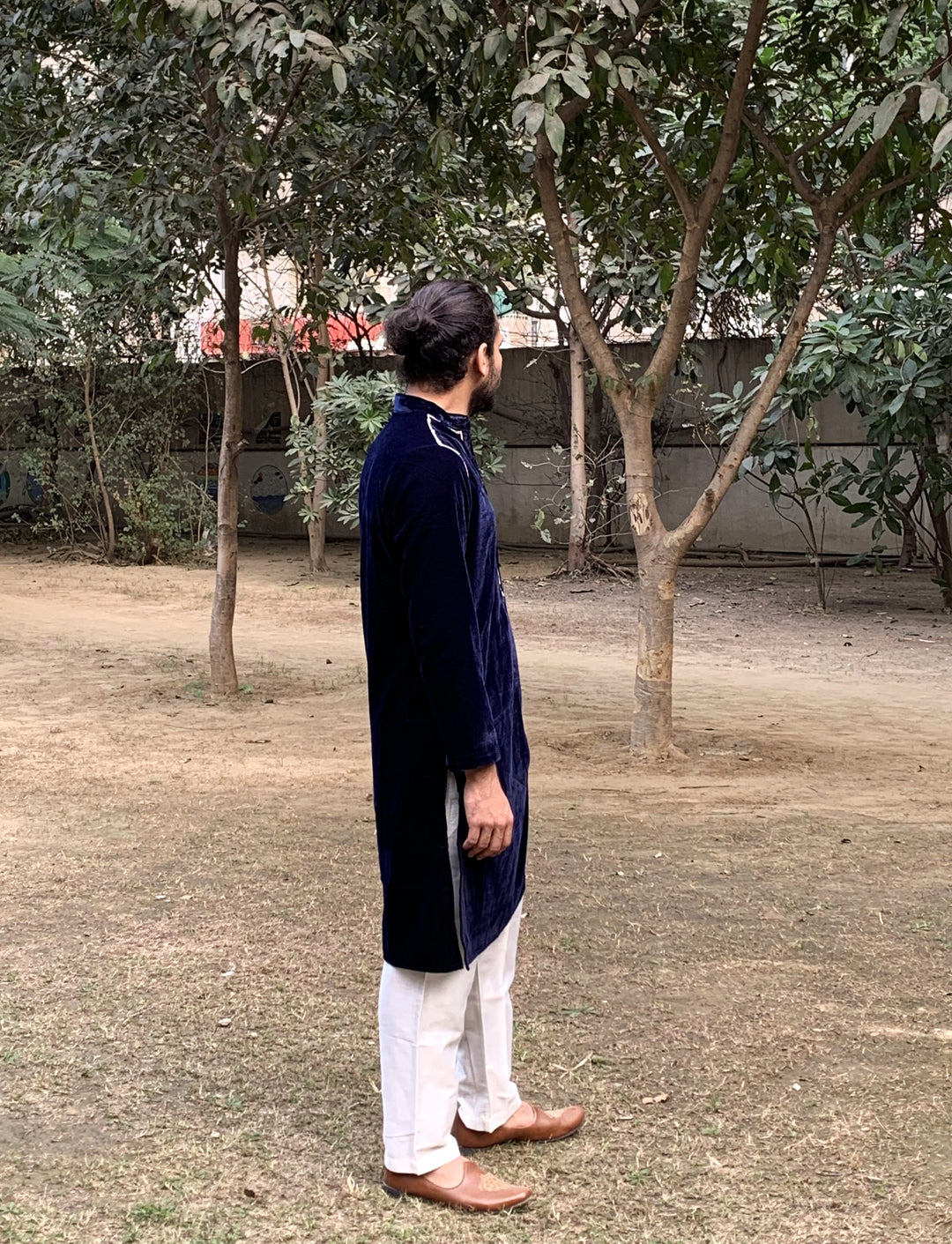 Old Navy Embroidered Velvet Kurta