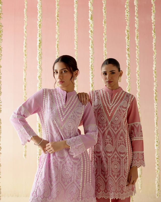 Zinnia Pink Kurta with Narrow Pants