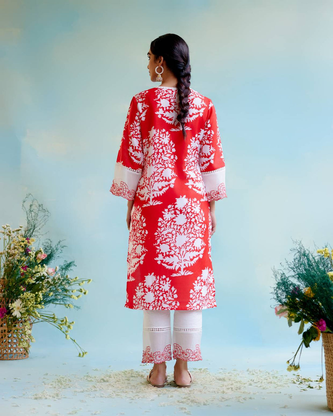 Hibiscus Floral Kurta with Narrow Pants Media 1 of 5