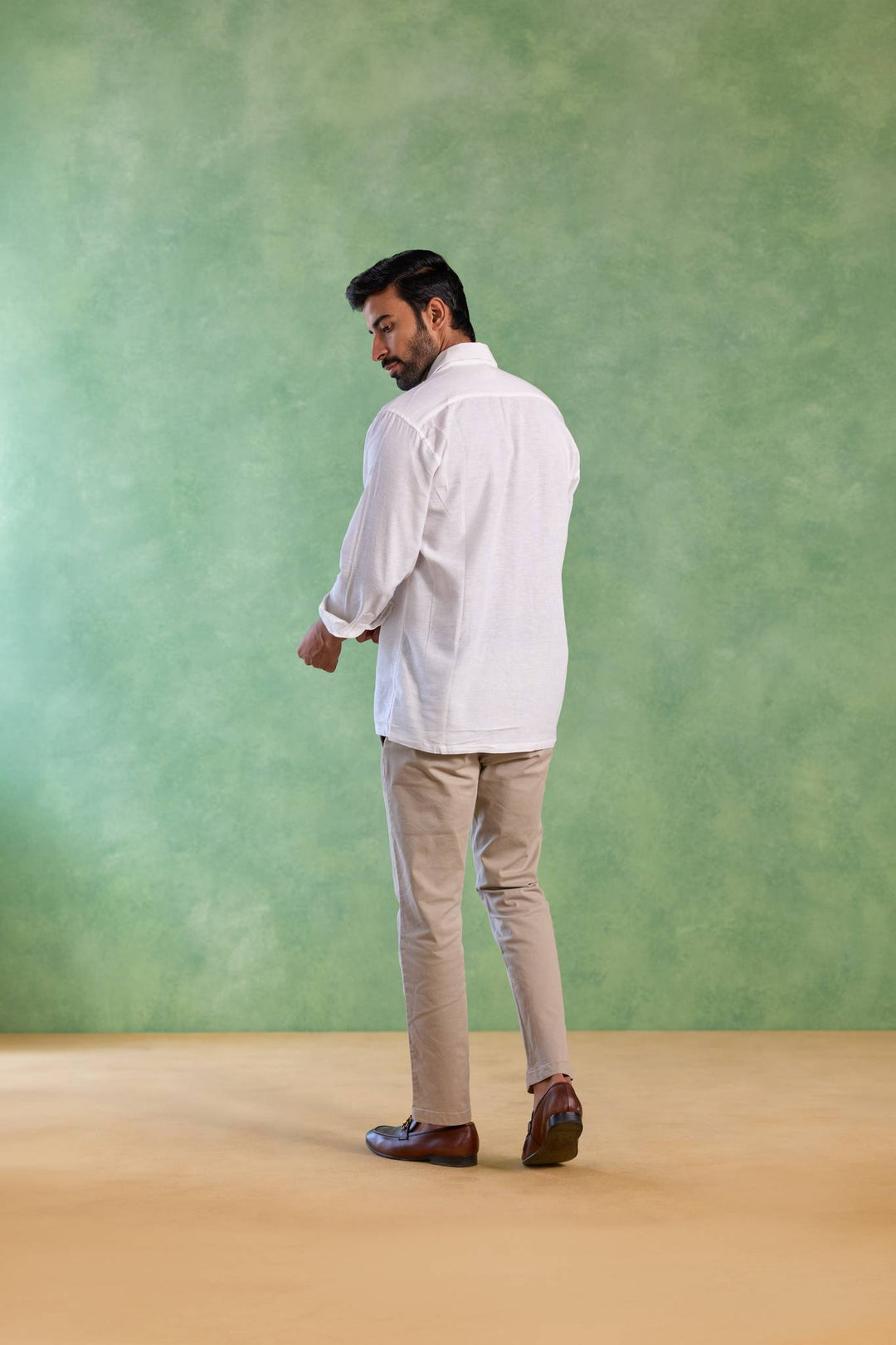 White Handloom Linen Shirt