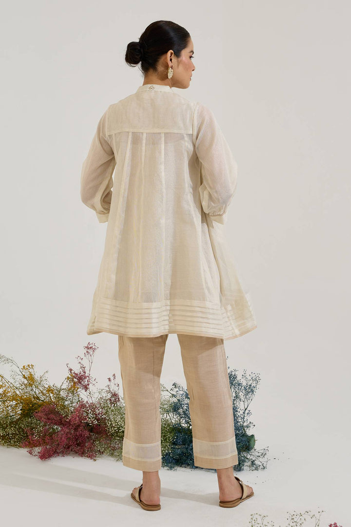 Gold Dori Chanderi Stripe Co-ord Set
