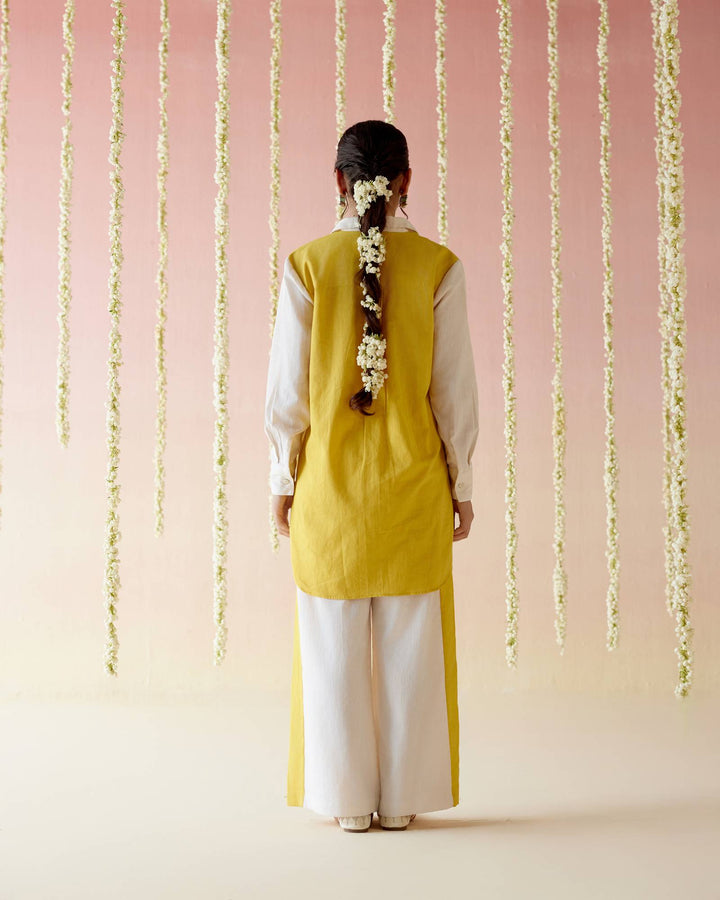 Sunlit Khadi Colorblocked Coord Set