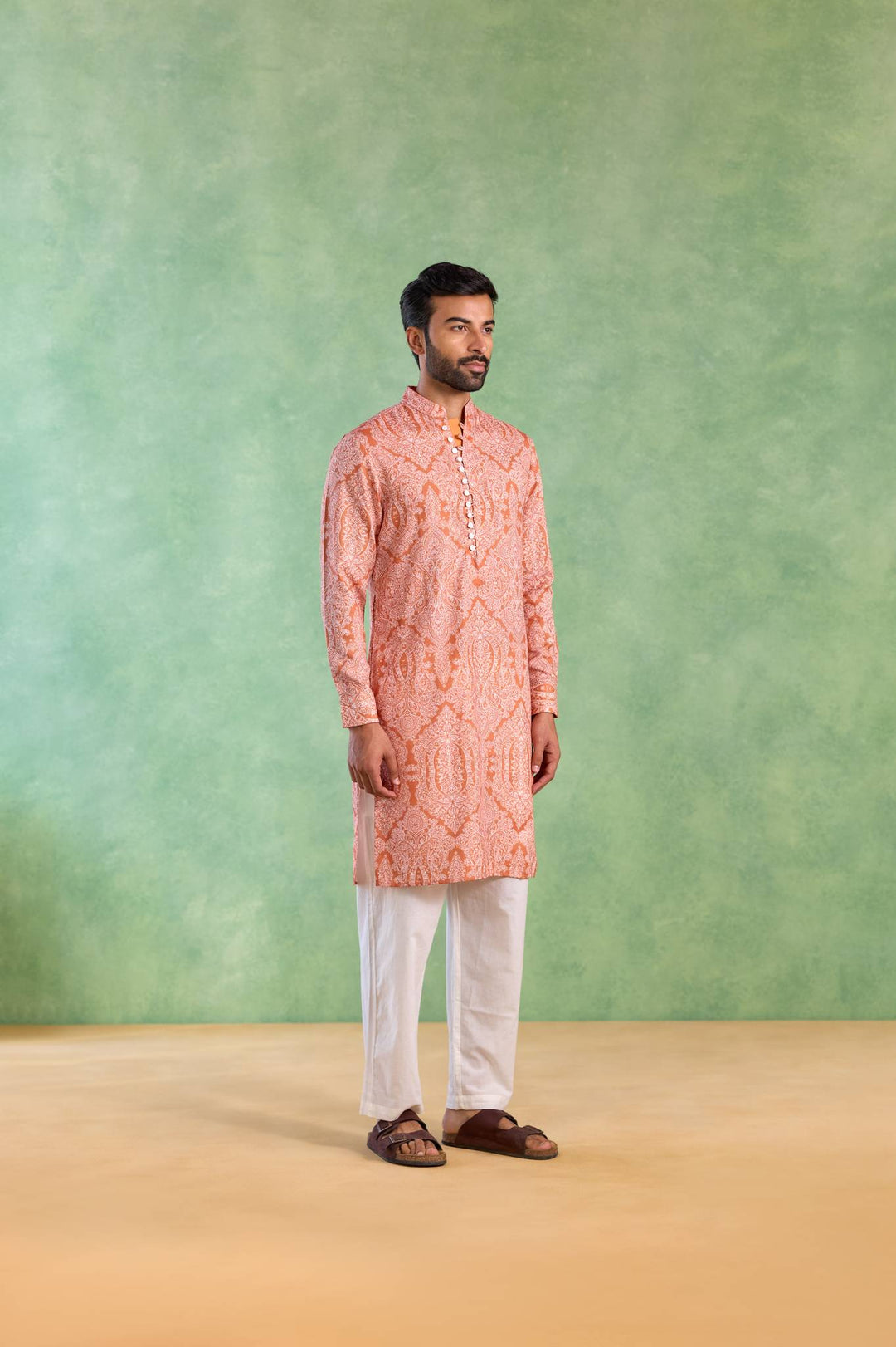 Rustic Jaal Loopi Kurta with Narrow Pants