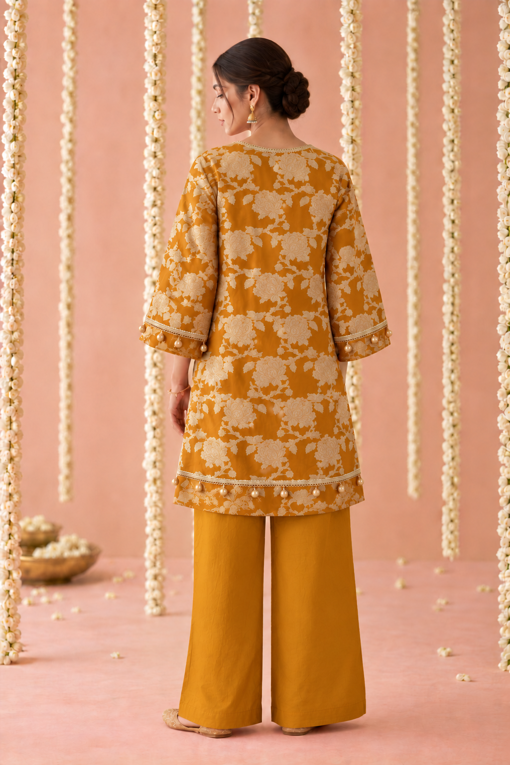 Amber Jaal Chanderi Brocade Kurta Set with Dupatta - Set of 3