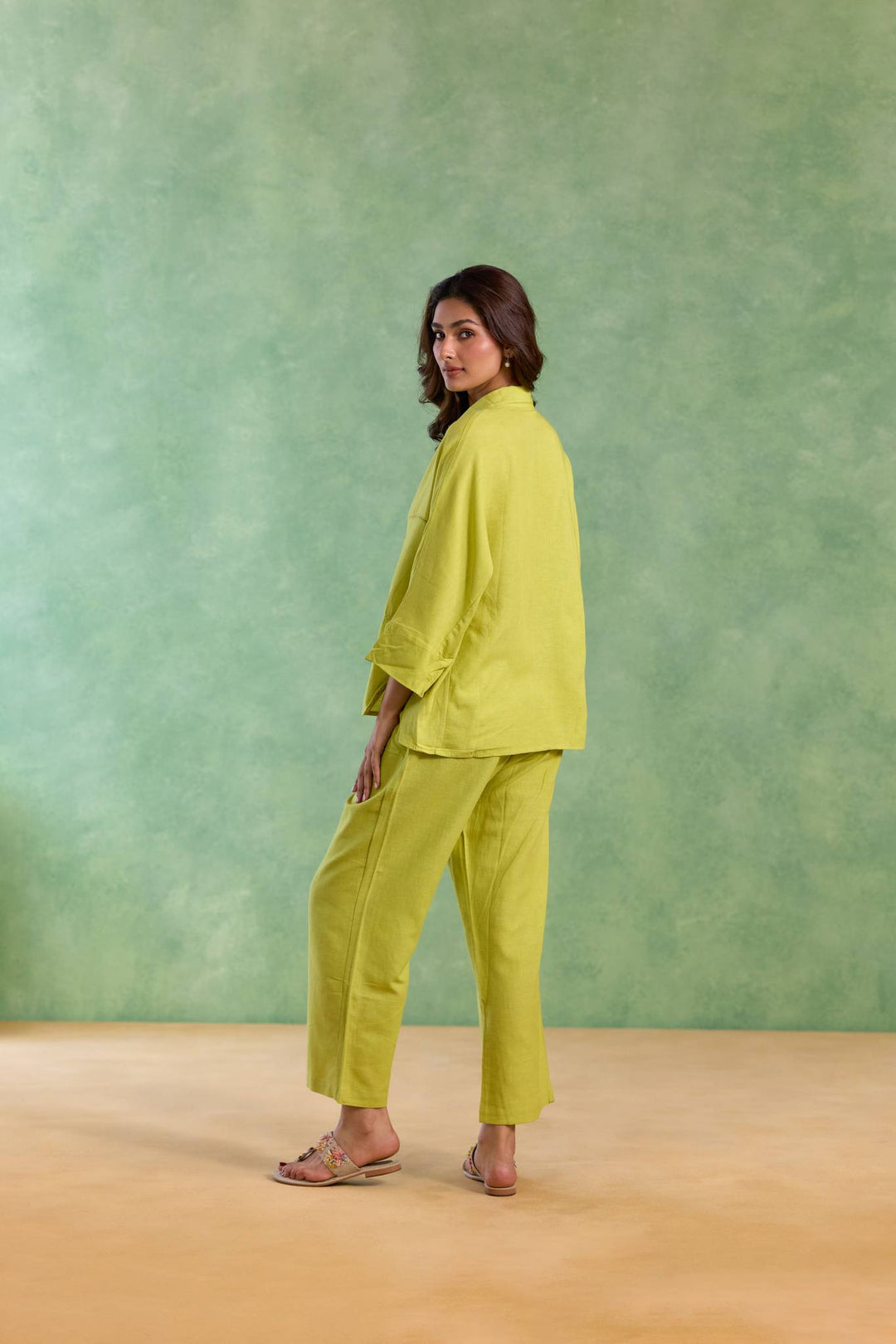 Lime Flora Embroidered Top