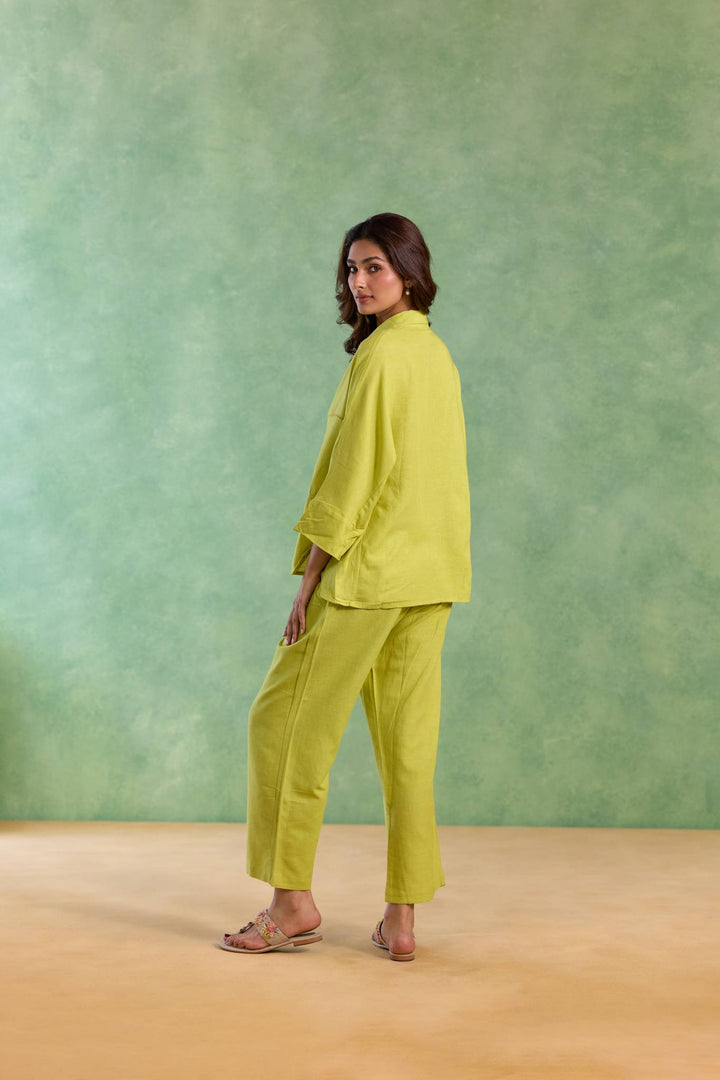 Lime Flora Embroidered Top