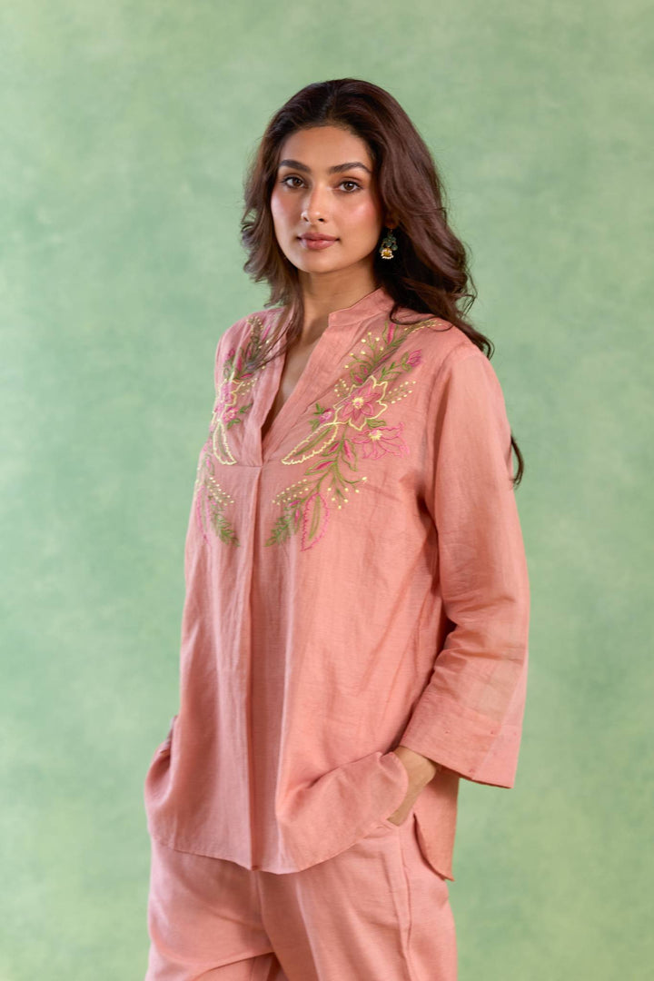 Old Lotus Embroidered Co-ord Set