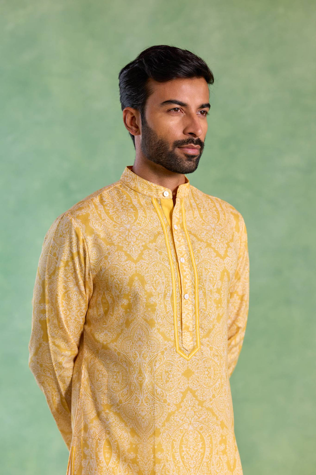Yellow Petal Yoke Kurta