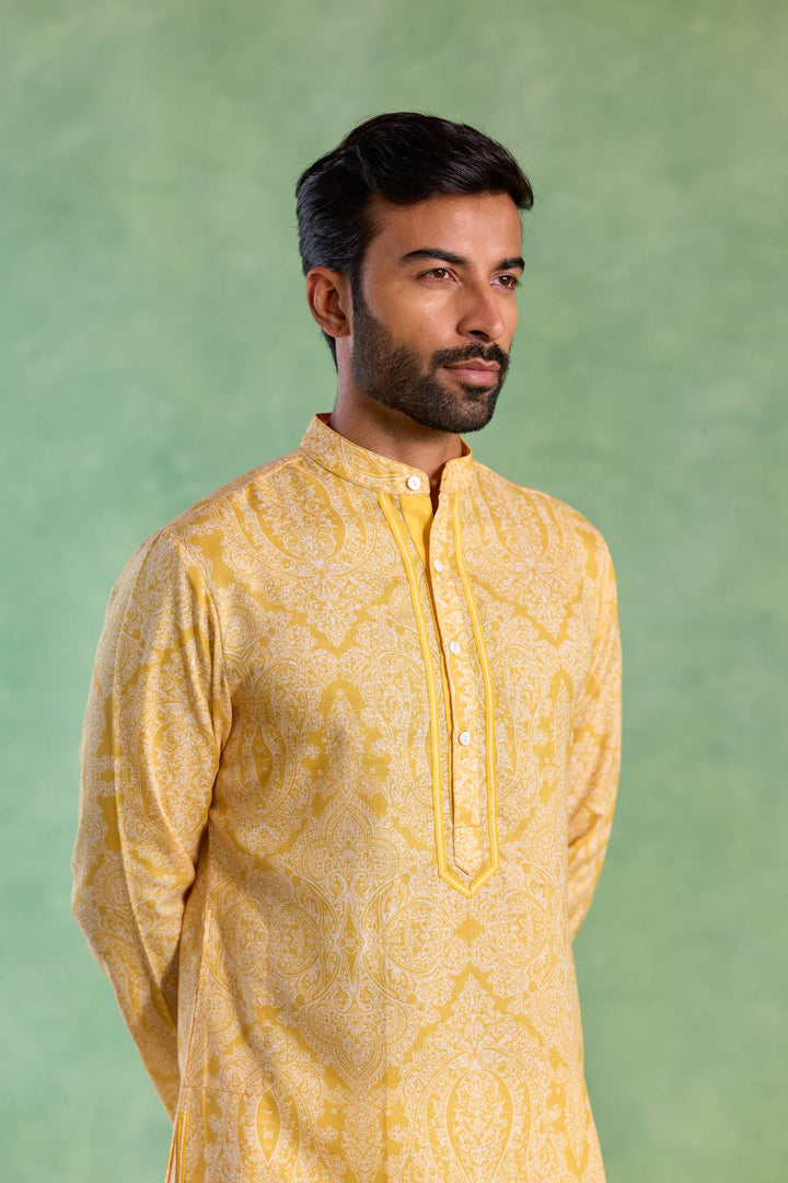 Yellow Petal Yoke Kurta