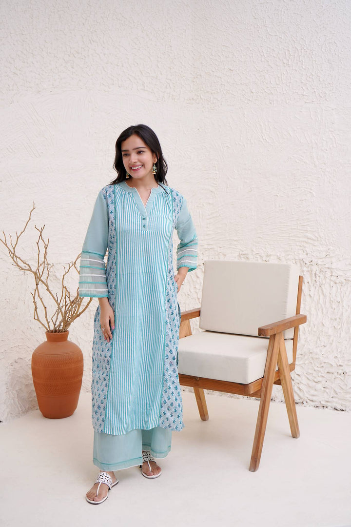 Aqua Stripe Kurta